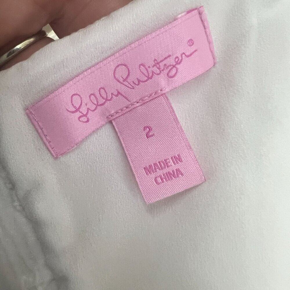 Lilly Pulitzer Shelli Stretch Shift Dress Resort White Pineapple Jacquard Size 2 - Picture 5 of 8